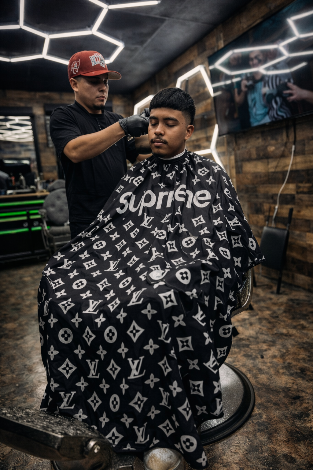 Cesar Morales at Emmanuel's Barbershop
